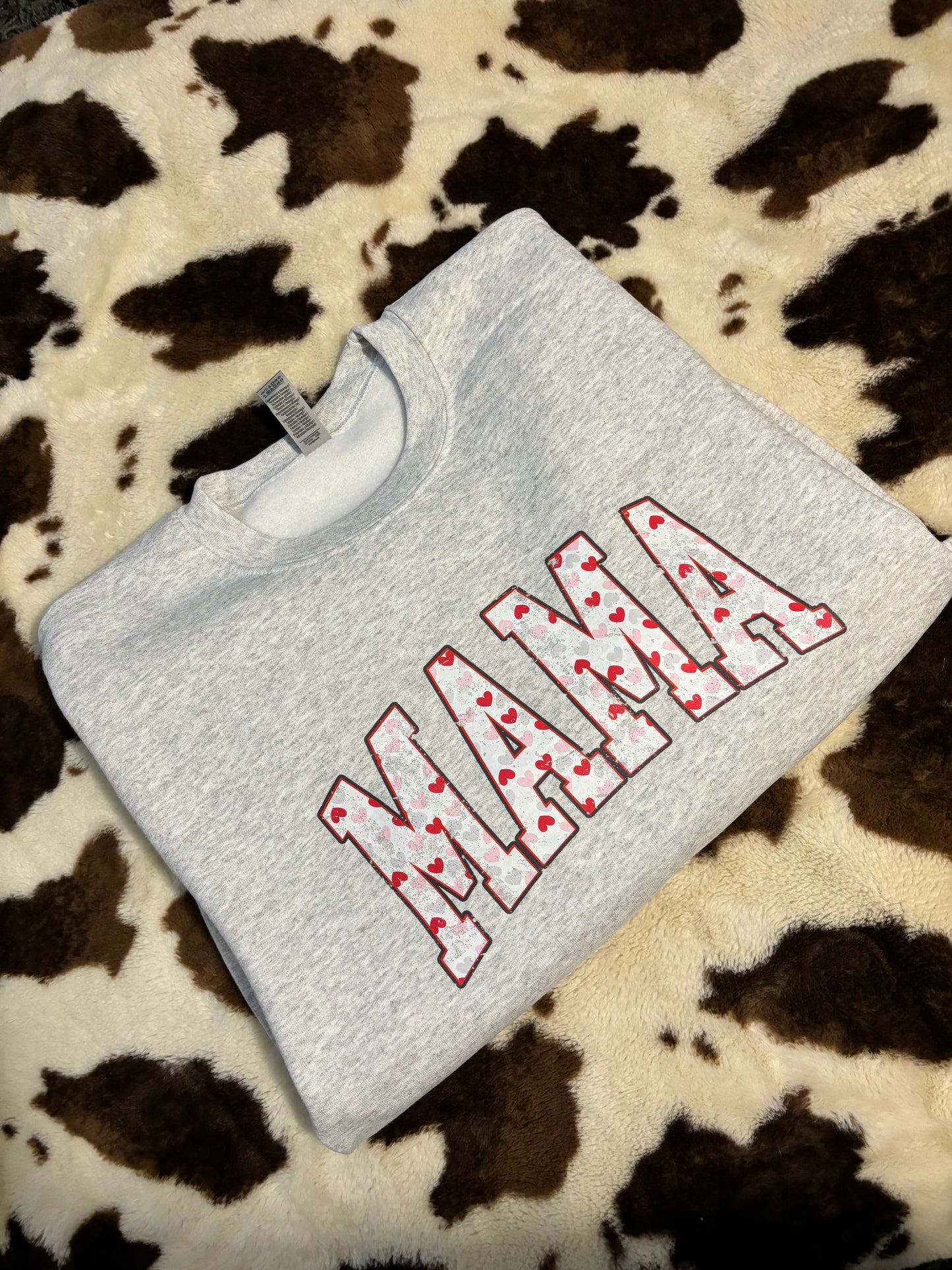 MAMA w/ Hearts Crewneck Sweatshirt